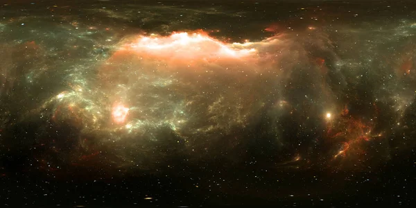 360 Proyección Equirectangular Fondo Espacial Con Nebulosa Estrellas Panorama Mapa — Foto de Stock