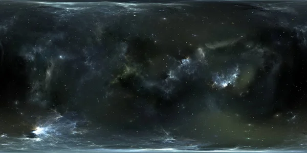 Űrháttér Ködökkel Csillagokkal Panoráma Környezet 360 Hdri Térkép Egyenletes Szögű — Stock Fotó