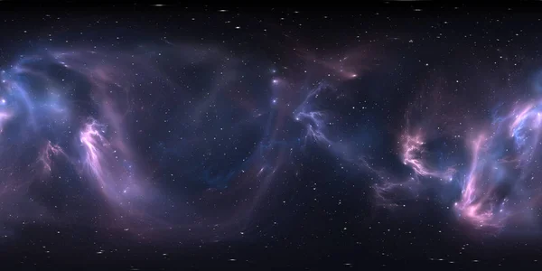 360 Degree Space Nebula Panorama Equirectangular Projection Environment Map Hdri — Stock Photo, Image