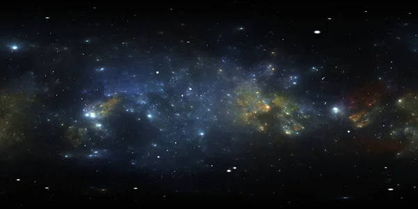360 Rovnostranná Projekce Vesmírné Pozadí Mlhovinou Hvězdami Panorama Mapa Životního — Stock fotografie