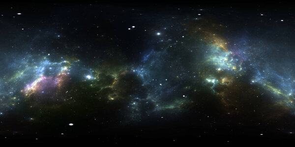 Nébuleuse Spatiale 360 Degrés Panorama Projection Équirectangulaire Carte Environnement Panorama — Photo