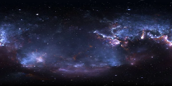 360 Degree Space Nebula Panorama Equirectangular Projection Environment Map Hdri — Stock Photo, Image