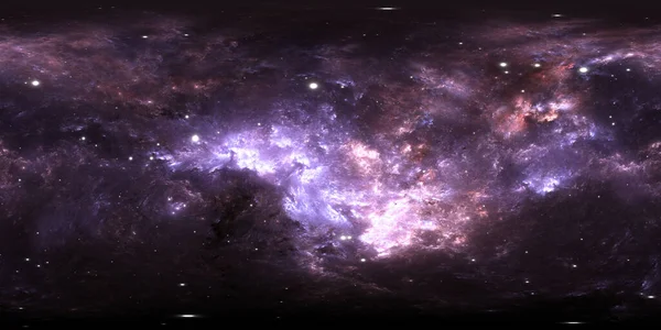 360度の宇宙星雲のパノラマ 等角投影 環境マップ Hdri球面パノラマ 星雲や星を背景にした空間 3Dイラスト — ストック写真
