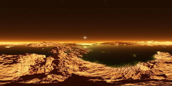 Titan Größter Saturnmond Mit Atmosphäre Panorama Umwelt 360 Hdri Karte — Stockfoto