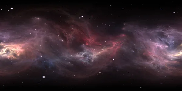 Fondo Espacial Con Nebulosa Estrellas Panorama Entorno 360 Mapa Hdri — Foto de Stock