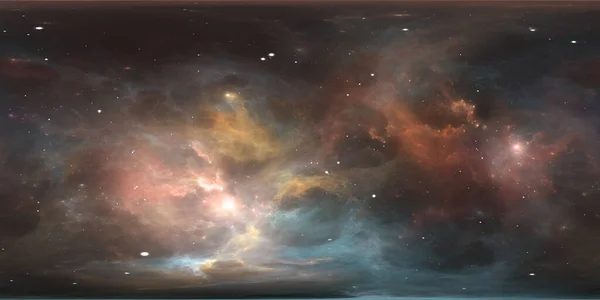 Sfondo Spaziale Con Nebulosa Stelle Panorama Ambiente 360 Hdri Mappa — Foto Stock