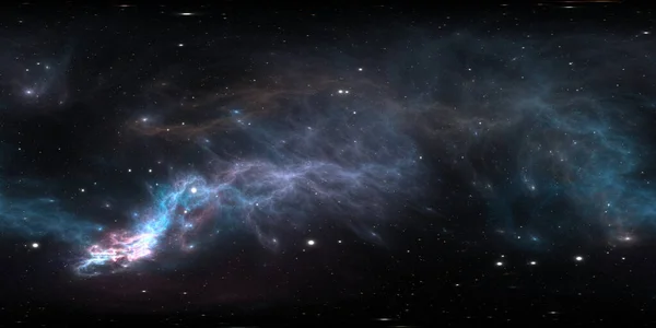 360 Degree Space Nebula Panorama Equirectangular Projection Environment Map Hdri — Stock Photo, Image