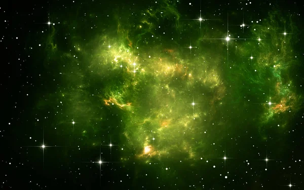 Glowing Giant Green Blob Gas Dust Deep Space Lyman Alpha — Stock Photo, Image