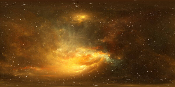 Звездная система виртуальной реальности и туманность. Мбаппе, карта 360 HDRI. Эквипрямоугольная проекция, сферическая панорама. 3d иллюстрация
