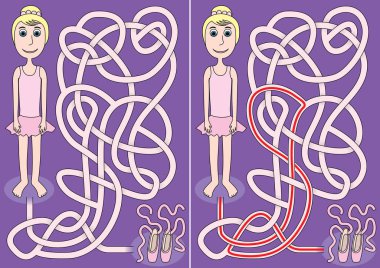 Çözümü olan çocuklar için balerin labirenti