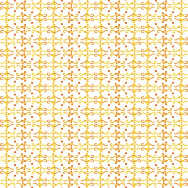 Elle çizilmiş beyaz turuncu öğelerinde resimli Dikişsiz desen yapılmış