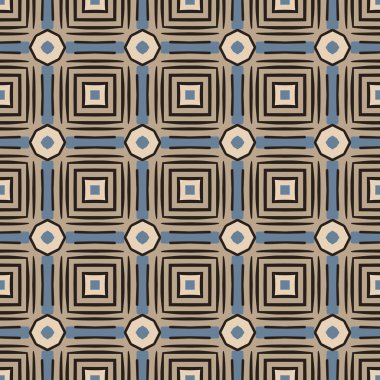 Soyut öğeler bej, mavi, gri ve siyah Dikişsiz resimli desen yapılmış