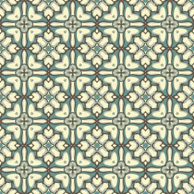 Soyut öğeler bej, mavi, Turkuaz ve gri Dikişsiz resimli desen yapılmış