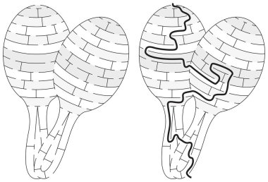 Marakas labirent siyah beyaz bir çözüm ile daha küçük çocuklar için