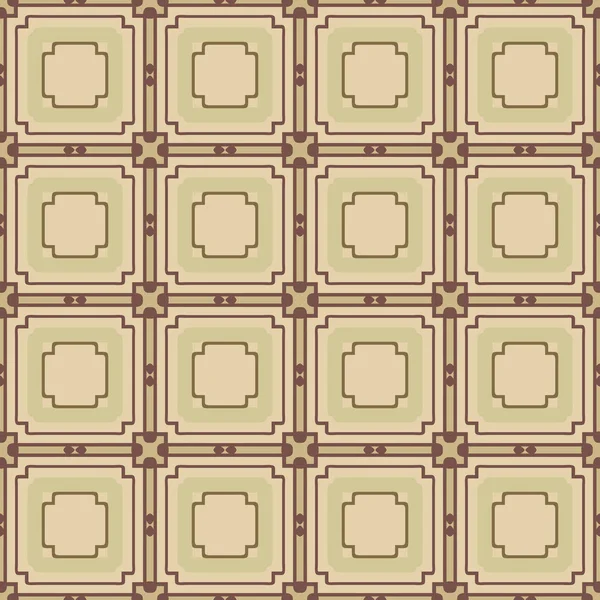 Patrón Ilustrado Sin Costuras Hecho Elementos Abstractos Beige Marrón — Vector de stock