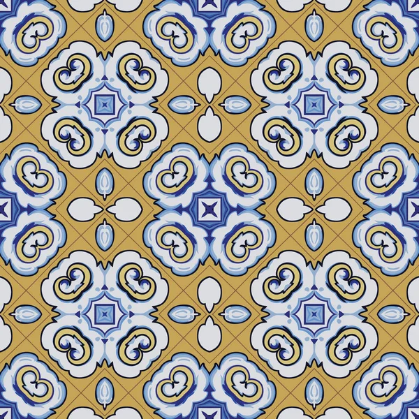 Motif Illustré Sans Couture Composé Éléments Abstraits Beige Orange Bleu — Image vectorielle