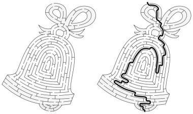 Siyah beyaz çözümü olan çocuklar için çan labirenti