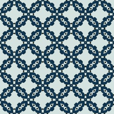 Açık gri ve mavi tonlarında soyut elementlerden yapılmış kusursuz resimli desen