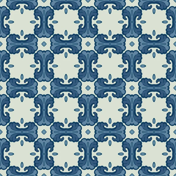 Motif Illustré Sans Couture Composé Éléments Abstraits Beige Nuances Bleu — Image vectorielle