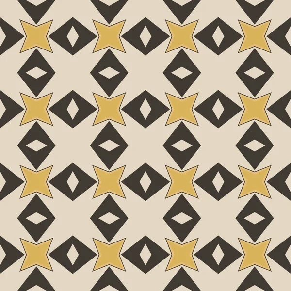 Bej, sarı ve siyah renklerde soyut elementlerden yapılmış kusursuz desenli.