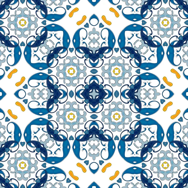 Illustration Motifs Sans Couture Dans Style Traditionnel Comme Tuile Portugaise — Image vectorielle