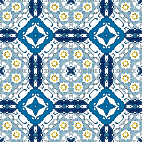 Illustration Motifs Sans Couture Dans Style Traditionnel Comme Tuile Portugaise — Image vectorielle