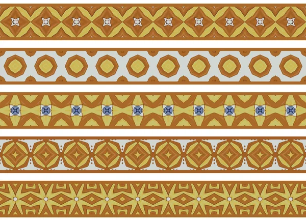 Набор Пяти Иллюстрированных Декоративных Рамок Абстрактных Элементов Светло Серого Желтого — стоковый вектор