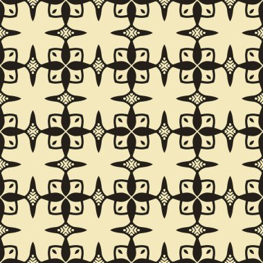 Bej ve siyah olarak soyut elementlerden yapılmış kusursuz resimli desen