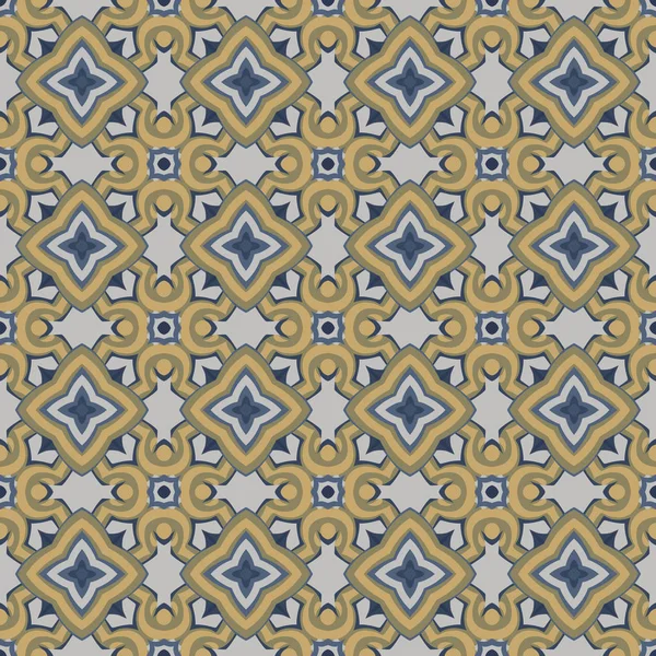 Beyaz, sarı ve mavi renkli soyut elementlerden oluşan kusursuz çizilmiş desen