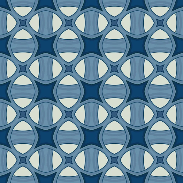 Motif Illustré Sans Couture Composé Éléments Abstraits Beige Nuances Bleu — Image vectorielle