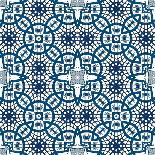 Illustration Motifs Sans Couture Dans Style Traditionnel Comme Tuile Portugaise — Image vectorielle