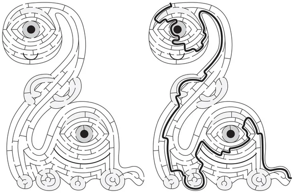 Küçük canavar labirenti — Stok Vektör
