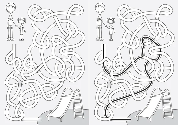 Toboggan maze — Stock Vector