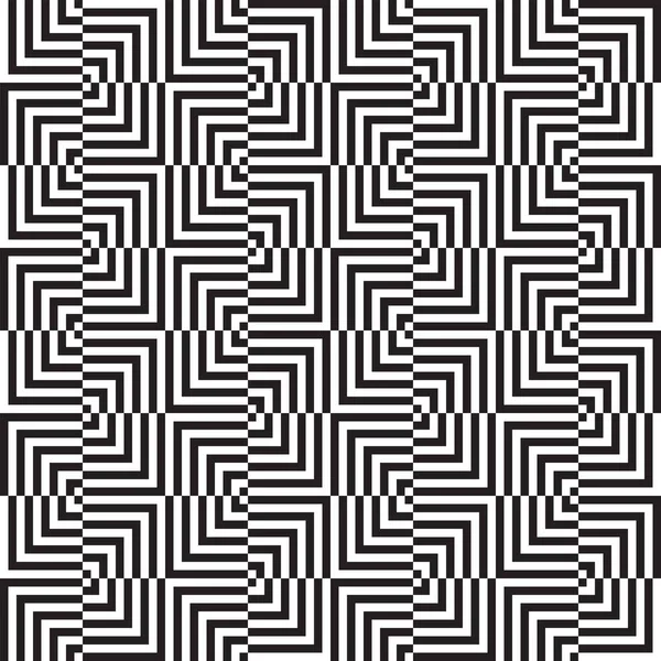 Modèle Illustré Sans Couture Éléments Noirs Blancs Illusion Optique — Image vectorielle