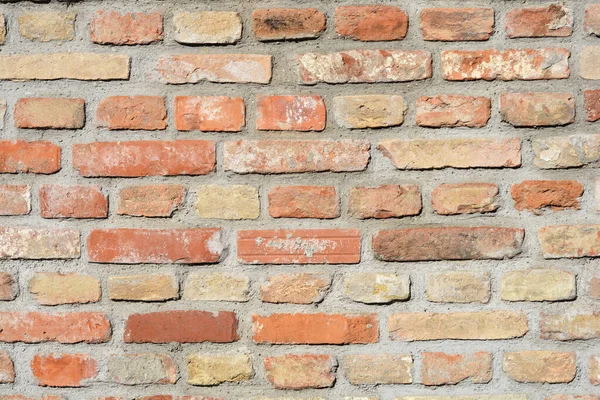 Detail Staré Oranžové Cihlové Zdi — Stock fotografie