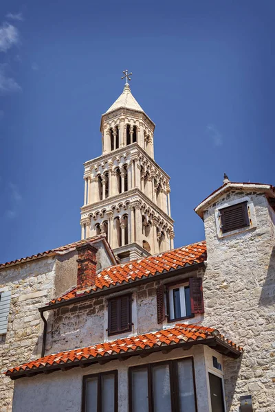 Torre Sineira Catedral São Domnius Split Croácia — Fotografia de Stock