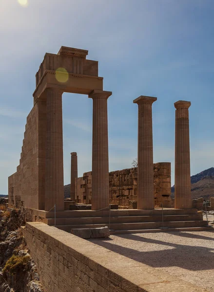 Świątynia Ateny Lindos Rodos Grecja — Zdjęcie stockowe