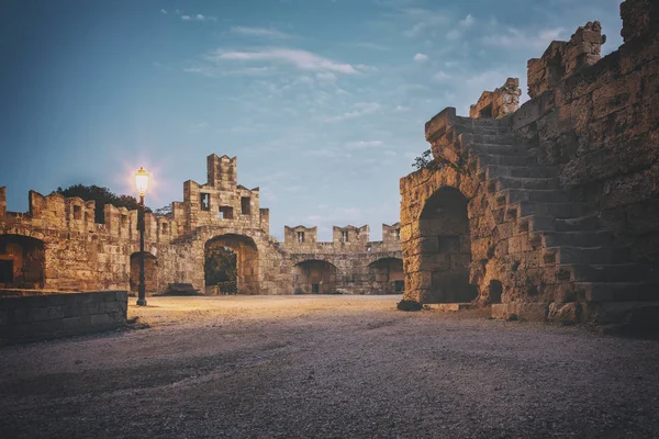 Historic gate to old town in Rhodes town, Greece.