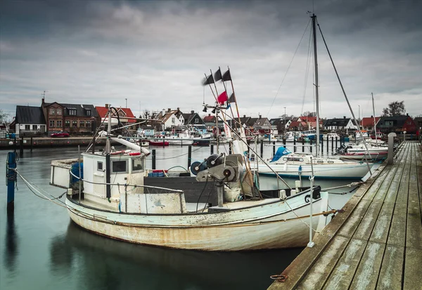 Raa Helsingborg Švédsko Prosince 2018 Rybářská Loď Přístavu Vesnice — Stock fotografie