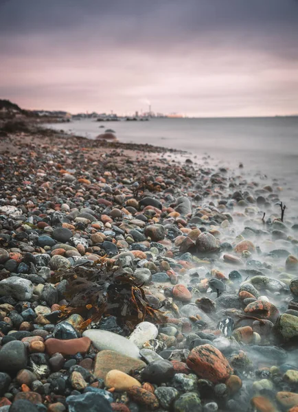 Oblázková Pláž Larod Helsingborg Švédsko — Stock fotografie