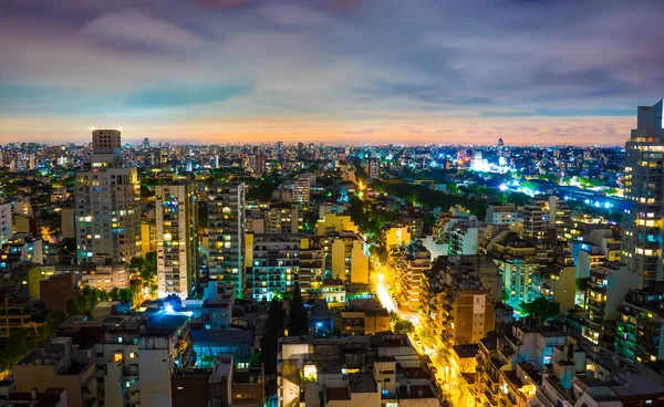 Buenos Aires Argentina Syyskuu Panoraamanäkymä Kaupunkiin Yöllä Syyskuuta 2016 Buenos — kuvapankkivalokuva