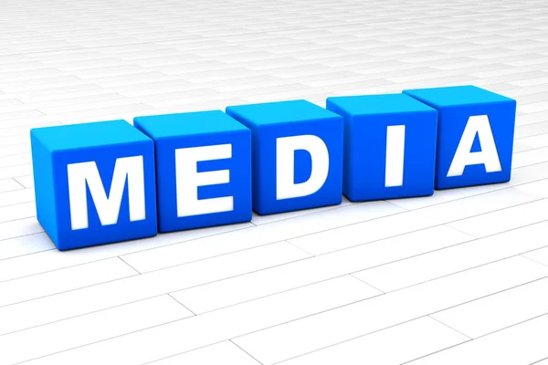 3D illustration of the word Media — Stock Photo, Image