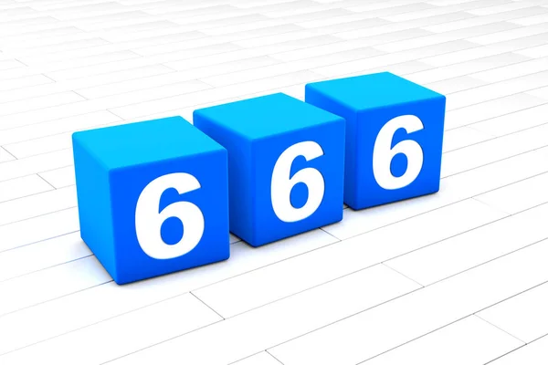 Ilustração 3D do número simbólico 666 — Fotografia de Stock