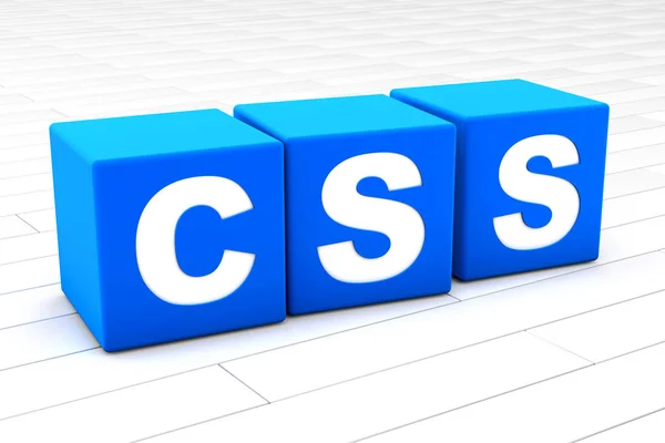 Ilustração 3D da palavra CSS — Fotografia de Stock