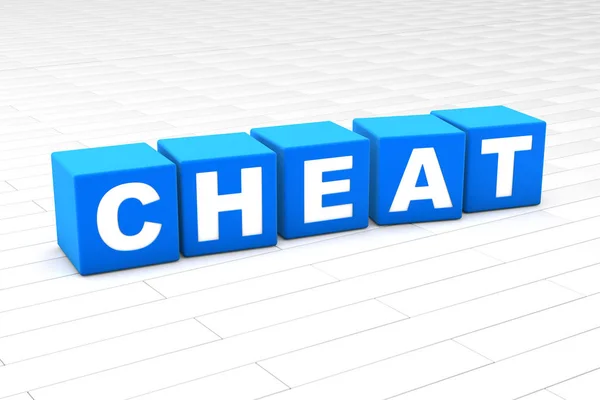Ilustración 3D de la palabra Cheat — Foto de Stock