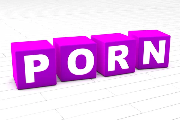 Ilustração 3D renderizada da palavra Porn — Fotografia de Stock