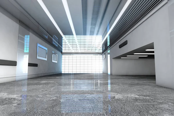 Ilustração 3D de um interior industrial — Fotografia de Stock