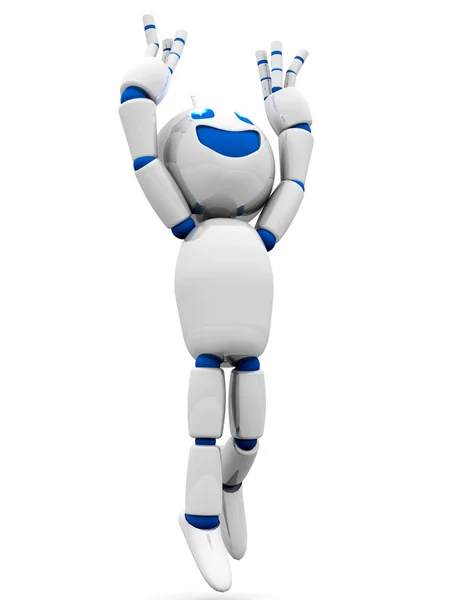 Gelukkig springen cartoon Robot — Stockfoto