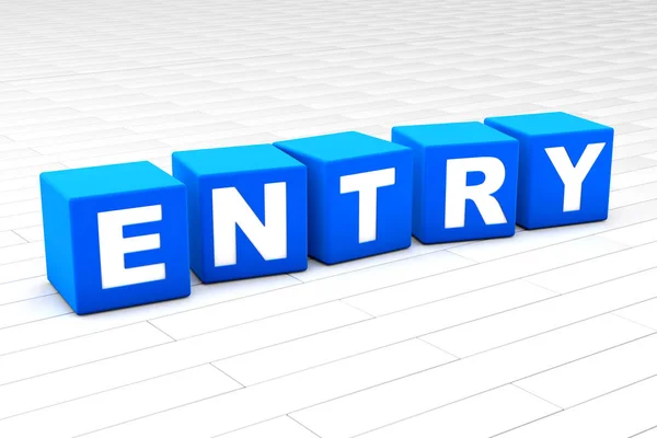 3D illustration of the word Entry — Stock Photo, Image