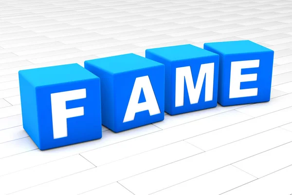 Ilustración 3D de la palabra Fama — Foto de Stock